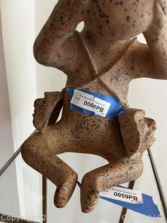 Terracotta Aztec Warrior Sculpture.  16" tall  {Pickup Location: 311 Chestnut St., Falls Church City, VA 22046}