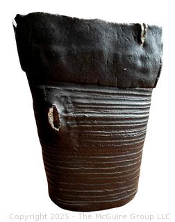 Unglazed Artesian Made Pottery Vase.  12"  {Pickup Location: 311 Chestnut St., Falls Church City, VA 22046}