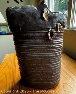 Unglazed Artesian Made Pottery Vase.  12"  {Pickup Location: 311 Chestnut St., Falls Church City, VA 22046}