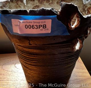 Unglazed Artesian Made Pottery Vase.  12"  {Pickup Location: 311 Chestnut St., Falls Church City, VA 22046}
