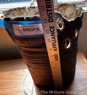 Unglazed Artesian Made Pottery Vase.  12"  {Pickup Location: 311 Chestnut St., Falls Church City, VA 22046}