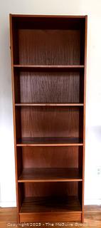 Narrow Mid Century Modern Teak Bookcase. 72" x 24" x 12"  {Pickup Location: 311 Chestnut St., Falls Church City, VA 22046}