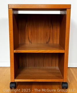 Jesper Danish Modern Mid Century Teak Rolling Record Cabinet on Casters  {Pickup Location: 311 Chestnut St., Falls Church City, VA 22046}