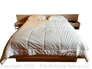 Jesper Danish Modern Mid Century Platform Bed with Floating Nightstands  {Pickup Location: 311 Chestnut St., Falls Church City, VA 22046}