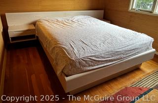 Jesper Danish Modern Mid Century Platform Bed with Floating Nightstands  {Pickup Location: 311 Chestnut St., Falls Church City, VA 22046}