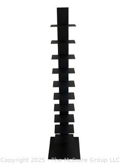 Black Metal Spine Tower Book Shelf.  14" x 60" {Pickup Location: 311 Chestnut St., Falls Church City, VA 22046}