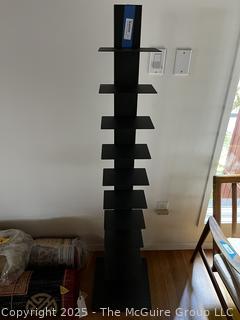 Black Metal Spine Tower Book Shelf.  14" x 60" {Pickup Location: 311 Chestnut St., Falls Church City, VA 22046}