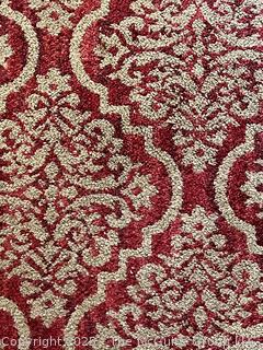Red on Beige Ground Patterned Area Rug. 30" x 45"  {Pickup Location: 311 Chestnut St., Falls Church City, VA 22046}