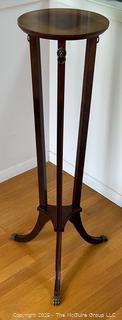 Bombay Co Mahogany Tall Pedestal Stand Table Lions Head & Claw Foot.  40" tall.  {Pickup Location: 311 Chestnut St., Falls Church City, VA 22046}