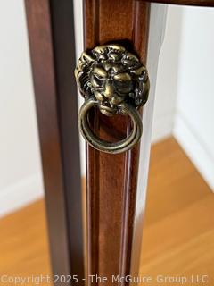 Bombay Co Mahogany Tall Pedestal Stand Table Lions Head & Claw Foot.  40" tall.  {Pickup Location: 311 Chestnut St., Falls Church City, VA 22046}