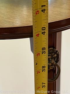 Bombay Co Mahogany Tall Pedestal Stand Table Lions Head & Claw Foot.  40" tall.  {Pickup Location: 311 Chestnut St., Falls Church City, VA 22046}