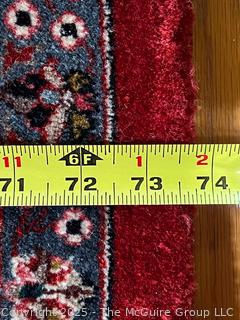 Traditional Floral Tabriz Persian Hand-knotted Wool Area Rug on Red Ground. 6' x 9'  {Pickup Location: 311 Chestnut St., Falls Church City, VA 22046}