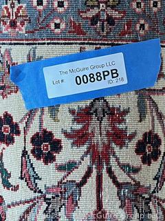 Traditional Floral Tabriz Persian Hand-knotted Wool Area Rug on Red Ground. 6' x 9'  {Pickup Location: 311 Chestnut St., Falls Church City, VA 22046}