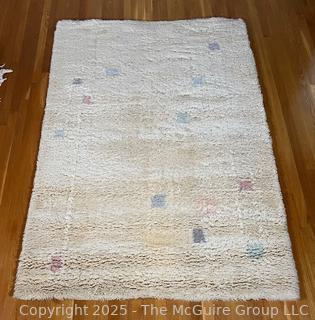 Mid-Century Art Deco Style Wool Pile Rug. Measures 56 x 80"  {Pickup Location: 311 Chestnut St., Falls Church City, VA 22046}