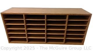 Wood Adjustable 24 Compartment Literature Organizer.  39" x 11"  {Pickup Location: 309 Chestnut St., Falls Church City, VA 22046}