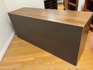Wood Adjustable 24 Compartment Literature Organizer.  39" x 11"  {Pickup Location: 311 Chestnut St., Falls Church City, VA 22046}