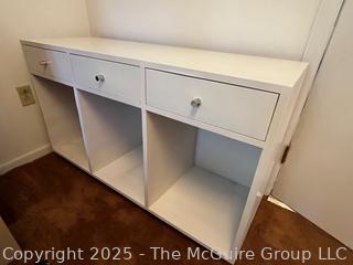 White Melamine Cabinet with Three (3) Drawers. 48" x 16" x 28" {Pickup Location: 311 Chestnut St., Falls Church City, VA 22046} 