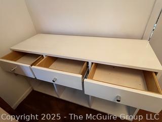 White Melamine Cabinet with Three (3) Drawers. 48" x 16" x 28" {Pickup Location: 311 Chestnut St., Falls Church City, VA 22046} 