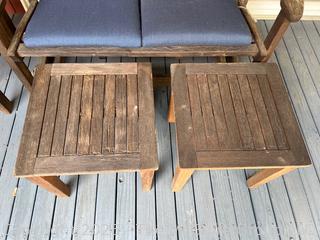 Four (4) Piece Outdoor Set Including Bench and Tables  {Pickup Location: 311 Chestnut St., Falls Church City, VA 22046}