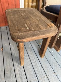 Four (4) Piece Outdoor Set Including Bench and Tables  {Pickup Location: 311 Chestnut St., Falls Church City, VA 22046}