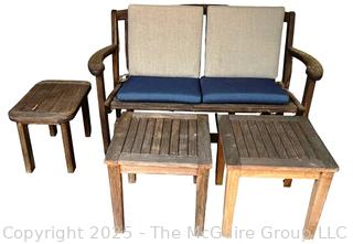 Four (4) Piece Outdoor Set Including Bench and Tables  {Pickup Location: 311 Chestnut St., Falls Church City, VA 22046}