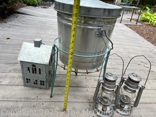 Group of Galvanized Aluminum Garden Decor  {Pickup Location: 311 Chestnut St., Falls Church City, VA 22046}
