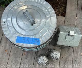 Group of Galvanized Aluminum Garden Decor  {Pickup Location: 311 Chestnut St., Falls Church City, VA 22046}