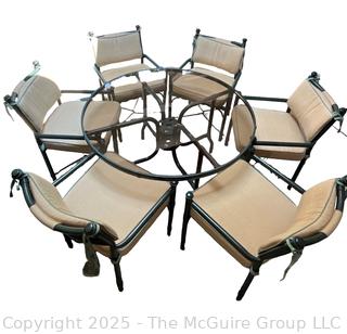 Round Glass Patio Table with Six (6) Chairs  {Pickup Location: 311 Chestnut St., Falls Church City, VA 22046}