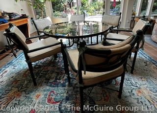 Round Glass Patio Table with Six (6) Chairs  {Pickup Location: 311 Chestnut St., Falls Church City, VA 22046}