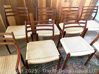 Eight (8) Niels O. Møller Dining Chairs Model 71 by J.L. Møllers Møbelfabrik in Denmark. {Pickup Location: 311 Chestnut St., Falls Church City, VA 22046}