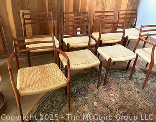 Eight (8) Niels O. Møller Dining Chairs Model 71 by J.L. Møllers Møbelfabrik in Denmark. {Pickup Location: 311 Chestnut St., Falls Church City, VA 22046}