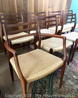 Eight (8) Niels O. Møller Dining Chairs Model 71 by J.L. Møllers Møbelfabrik in Denmark. {Pickup Location: 311 Chestnut St., Falls Church City, VA 22046}