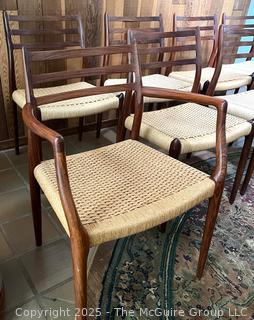 Eight (8) Niels O. Møller Dining Chairs Model 71 by J.L. Møllers Møbelfabrik in Denmark. {Pickup Location: 311 Chestnut St., Falls Church City, VA 22046}