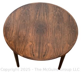 Dyrlund Danish Mid Century Rosewood Lotus Flip Flap Circular Dining Table. Measures 47" Diameter and Expands to 69" Diameter with Extensions. {Pickup Location: 311 Chestnut St., Falls Church City, VA 22046}  