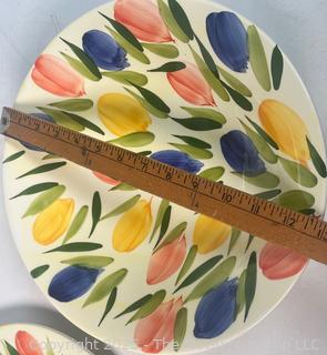 Three (3) Crate and Barrel Pasta Bowls and Plates. Made in Italy