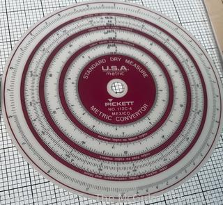 Rotoboard, A Drafting Tool Designed for "Drawing in the Round"; and a "Gerber Variable Scale, a Mechanical Computational Device Used by Engineers and Architects for Graphical Applications.  