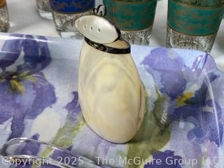 Group of Serving Items Including Moroccan Tea Glasses