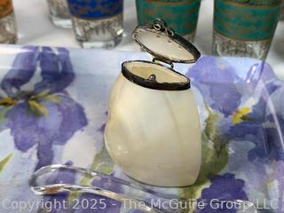 Group of Serving Items Including Moroccan Tea Glasses