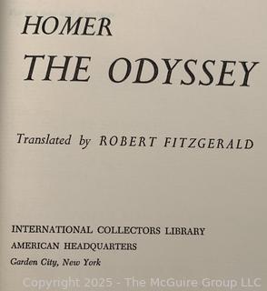 Five (5) Library Books Including Gone with the Wind, Homer and the Odyssey, Jane Eyre, Pickwick Papers & The Brownings. The International Collectors Series 