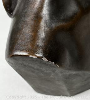Bronze Bust of George Washington by Artist James Wilson Alexander, after a model by Houdon, copyright 1899.  9 x 6 1/4 x 5 1/8 in. 