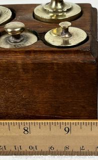 Apothecary Scale Weights In Wooden Box