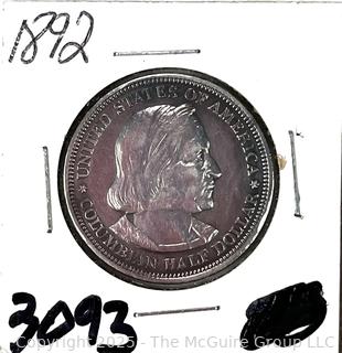 1892 World's Columbian Exposition Chicago Medal Coin
