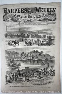 Front Page Only of Harper's Weekly, Saturday, October 11, 1862. Sharpsburg Evacuation, Some Damage