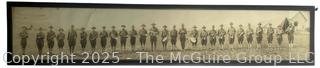 Framed Under Glass US Army Vintage Panoramic Photo of 2nd Infantry Band NGSM 1915
