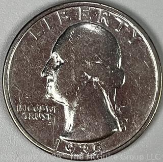 1935 (D) US Washington Head Quarter 25 Cent Silver Coin