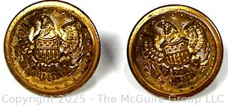 Two (2) Military Buttons Eagle