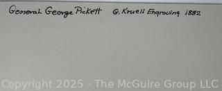 Unframed 1882 General George Pickett Engraving by Gustav Kruell 