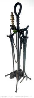 Freestanding Cast Iron Fireplace Tool Set 