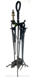 Freestanding Cast Iron Fireplace Tool Set 