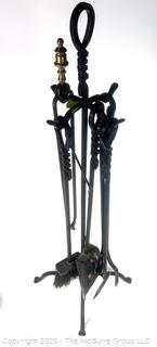 Freestanding Cast Iron Fireplace Tool Set 
